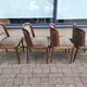 Set of 4 Dining Room Chairs - Dark Wood - Fabric - Scandinavian