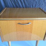 French vintage bedside in varnished blond wood 60
