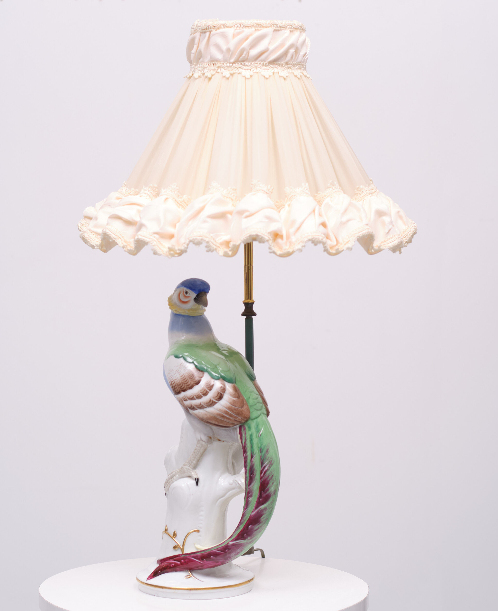 Porcelain Pheasant Table Lamp Germany 1950s
