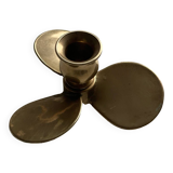 Propeller candle holder in solid brass