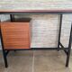 1960s modernist desk in wood and black metal, model CM172 by Paulin for Thonet.