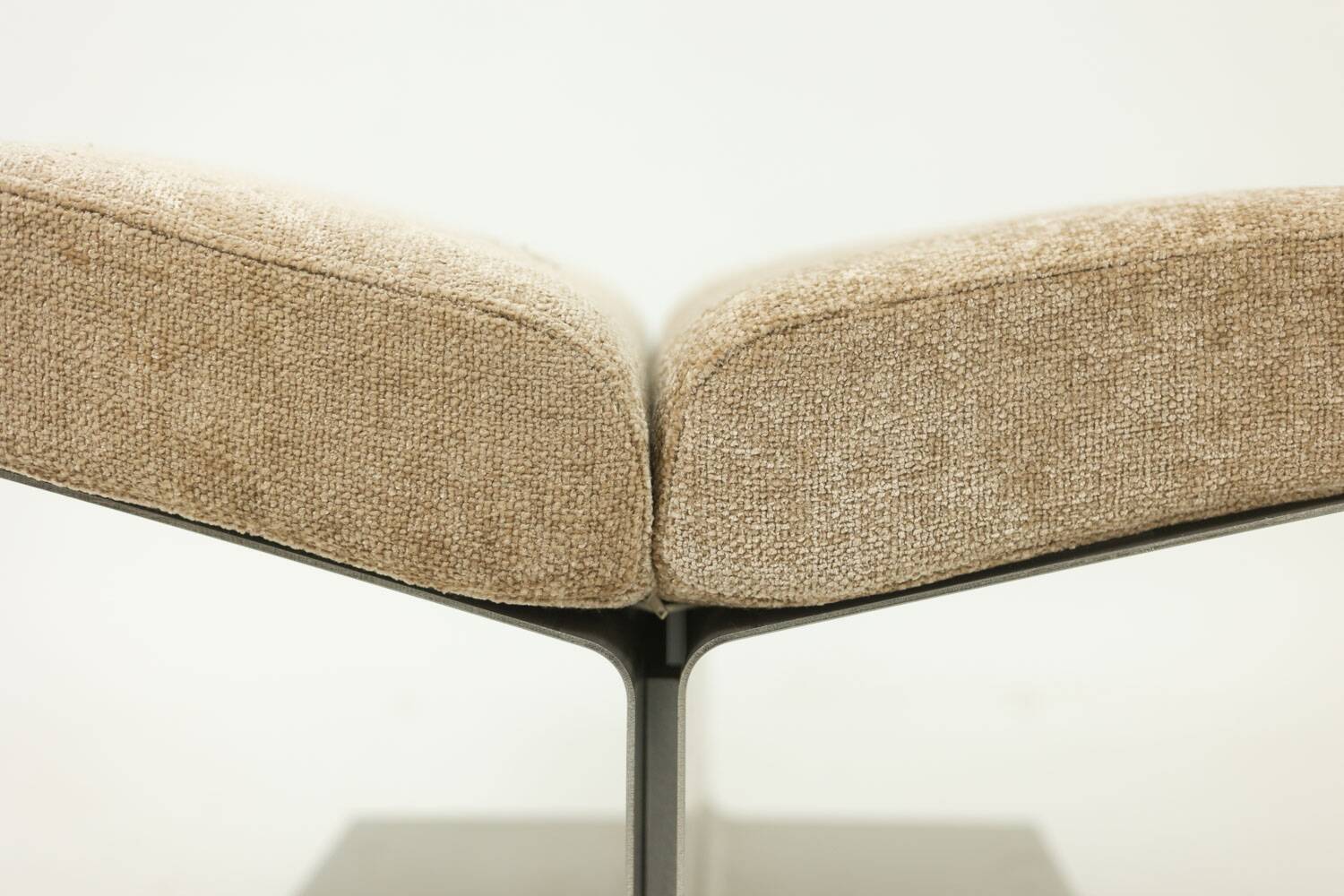 Paul Geoffroy for Uginox. Pair of brushed steel stools. Circa 1970.
