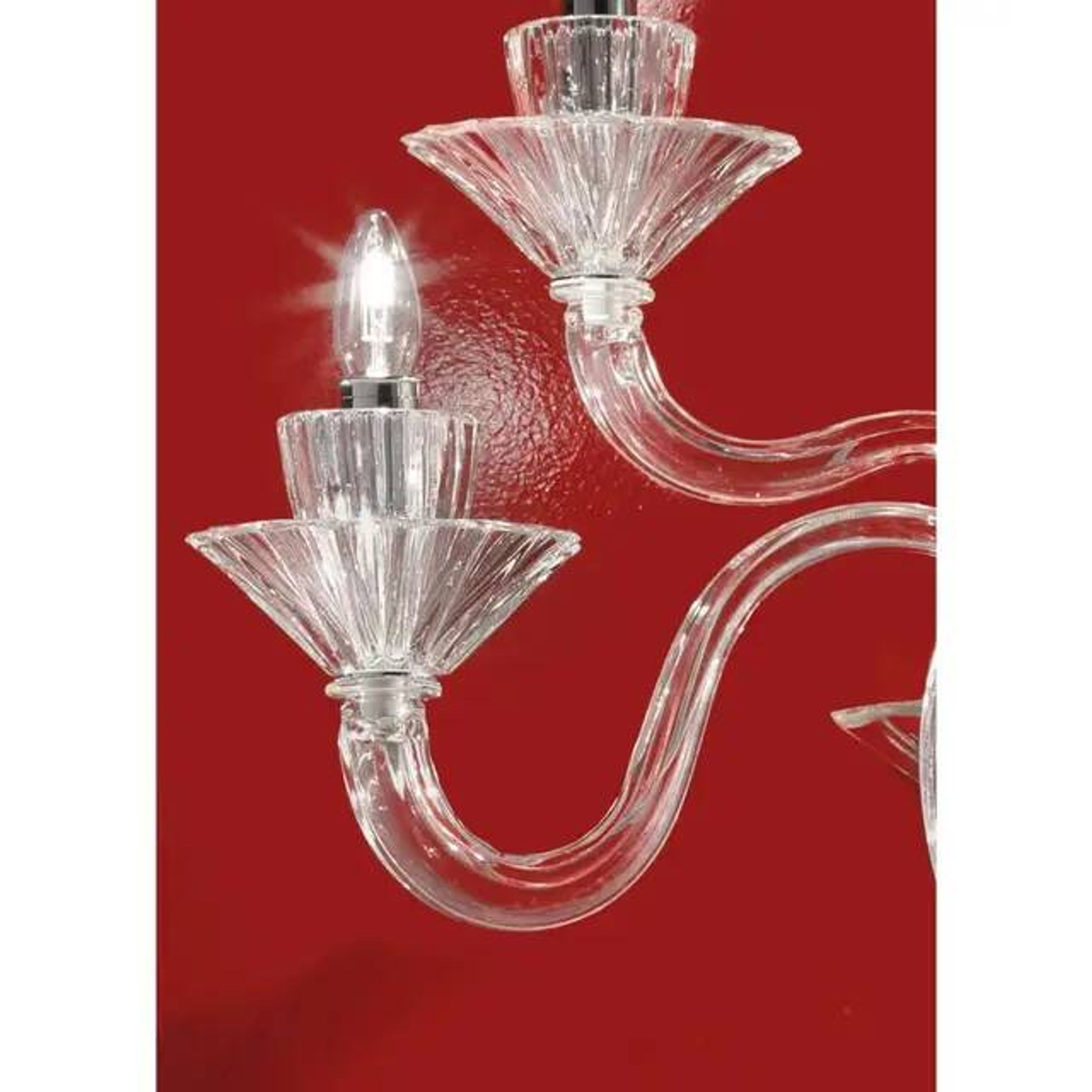 Venetian Imperial Rigadin Murano Glass Wall Sconce in Transparent Glass