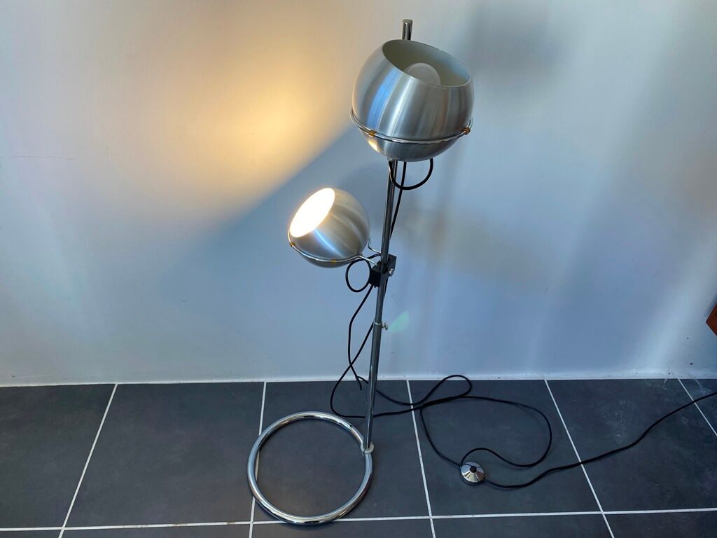 Chrome eye ball floor lamp by Goffredo Reggiani vintage 1970