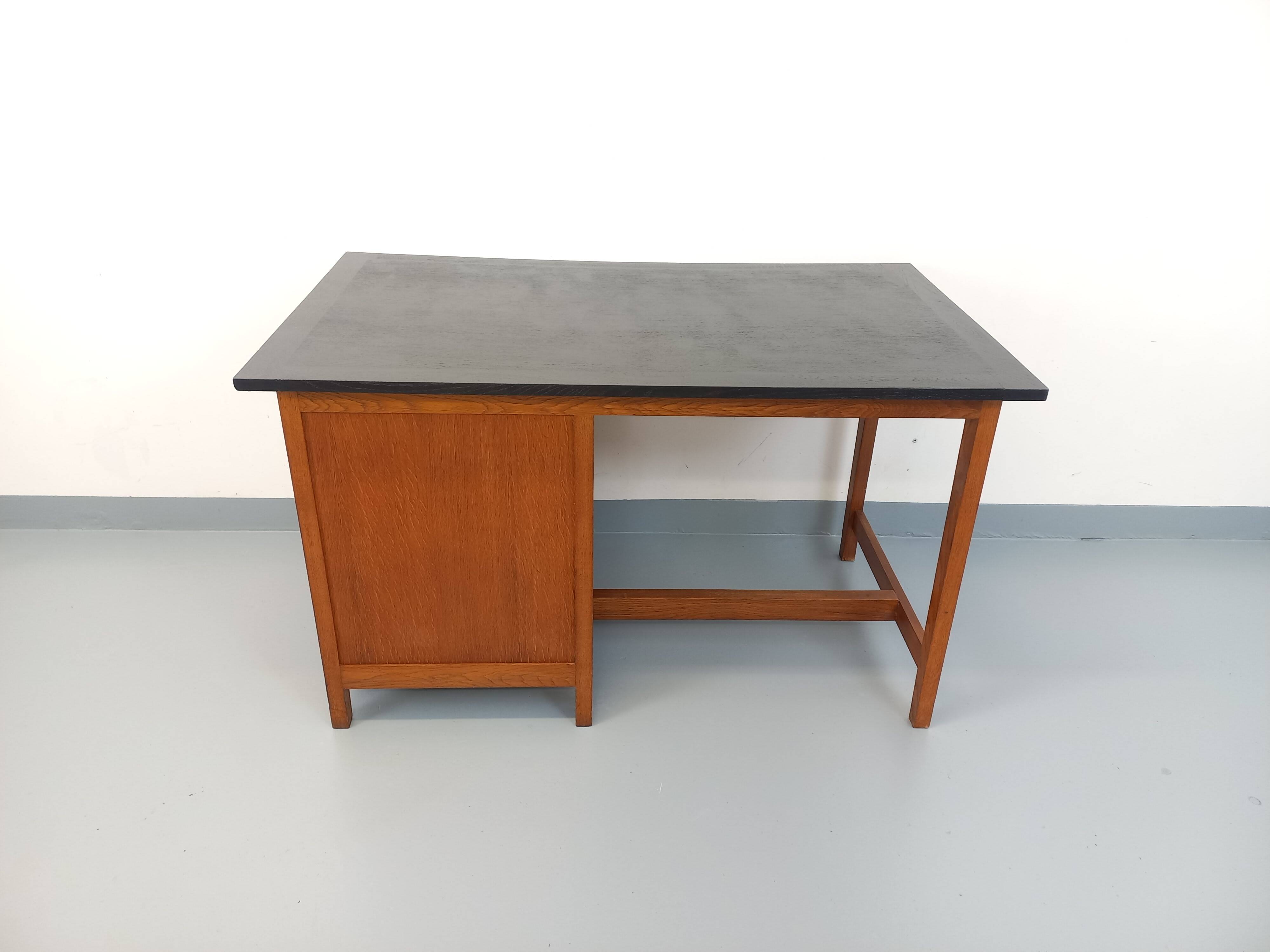 Vintage oak desk from the 1960s.