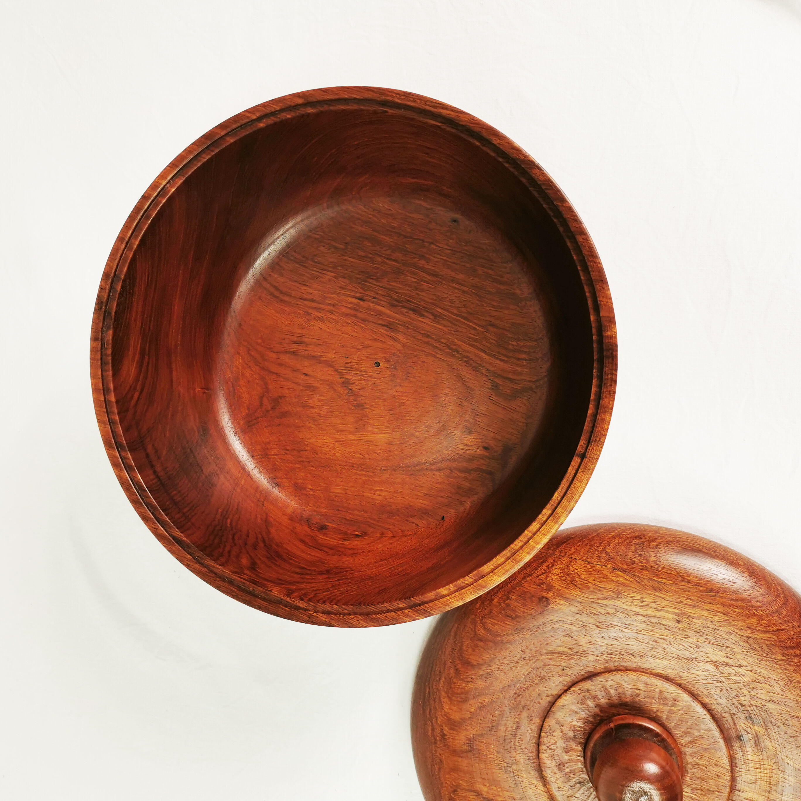 Large teak bowl and salad spoons, Denmark, 1960s