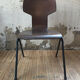 Set de 6 chaises "Marteau" acajou thermomoulé