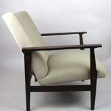 Fauteuil beige velvet années 1970