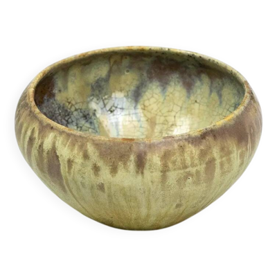 Coupe Art Nouveau en grès flammé émaillé d’Alexandre Bigot - 1914