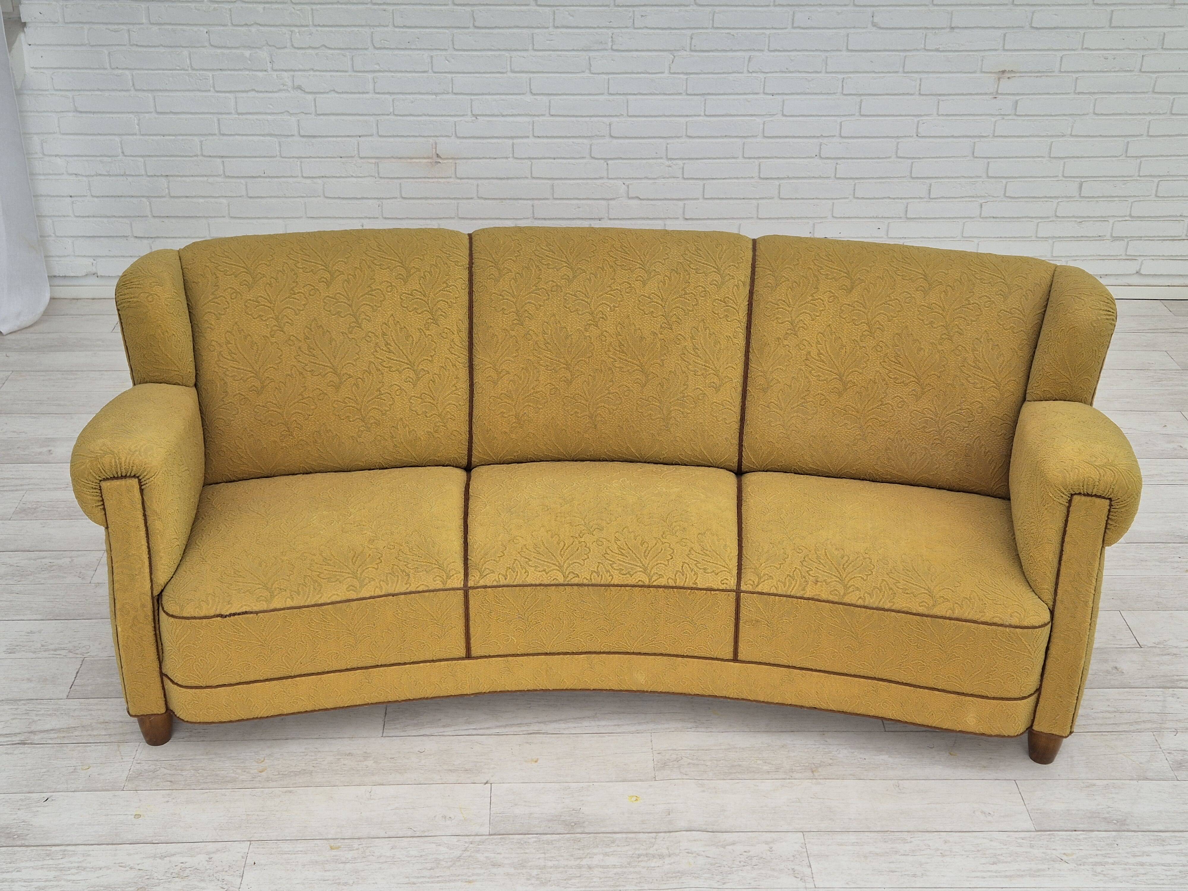 1960s, Danish 3-seater "Banana" sofa by Edmund Jørgensen, original condition.