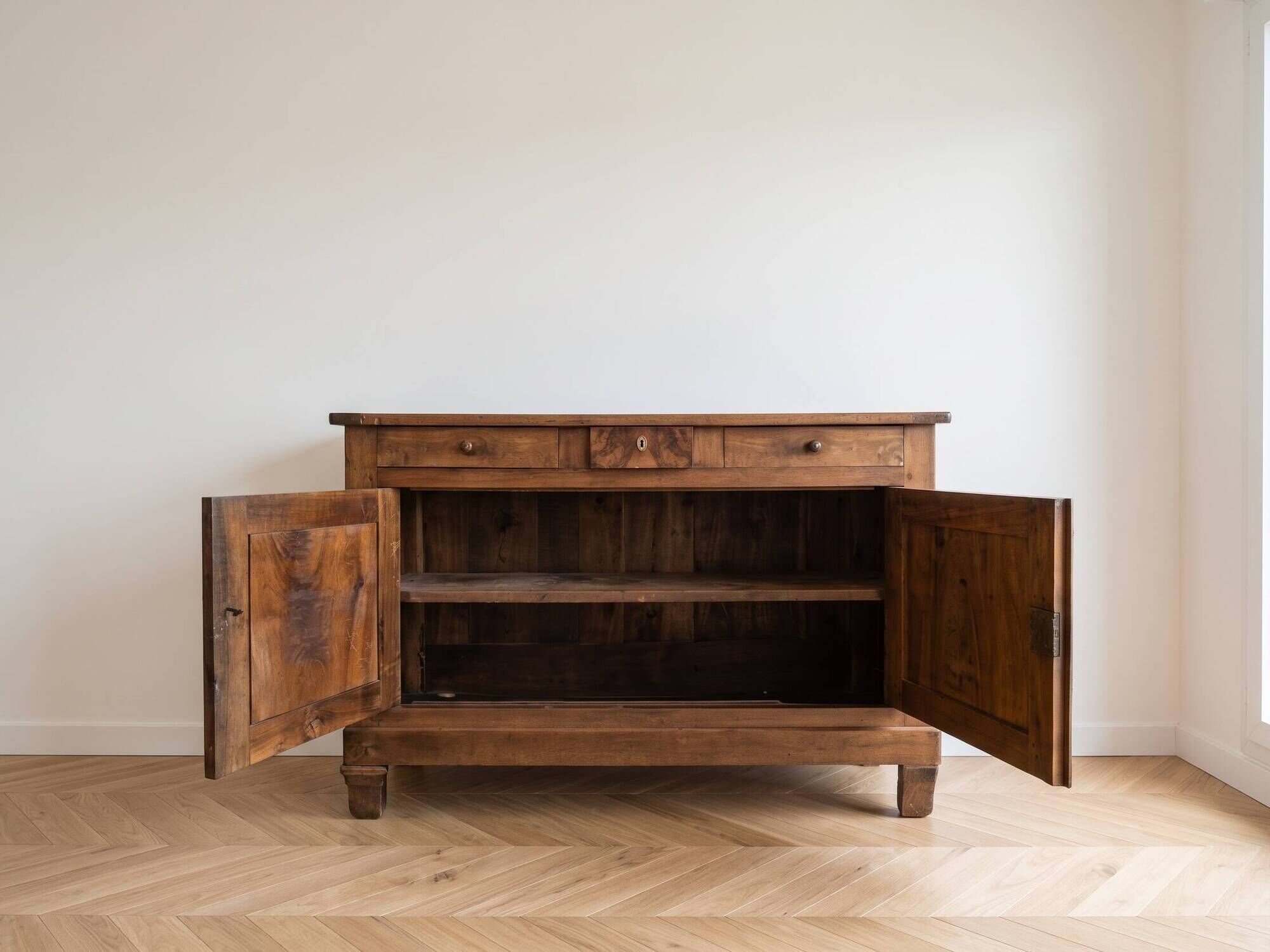 Old buffet in solid walnut
