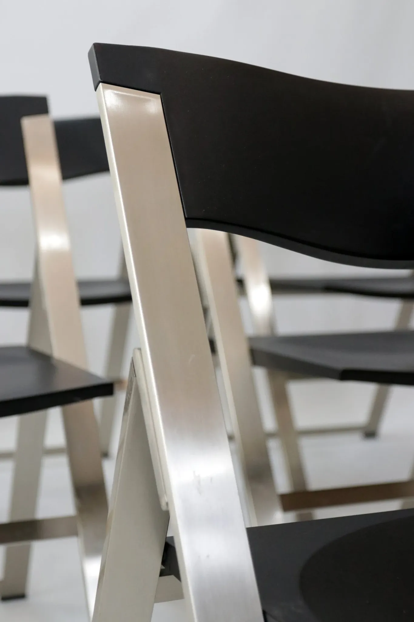 Set of six P08 folding chairs by Justus Kolberg for Tecno, Italy