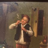 Oil on copper plate 19th century