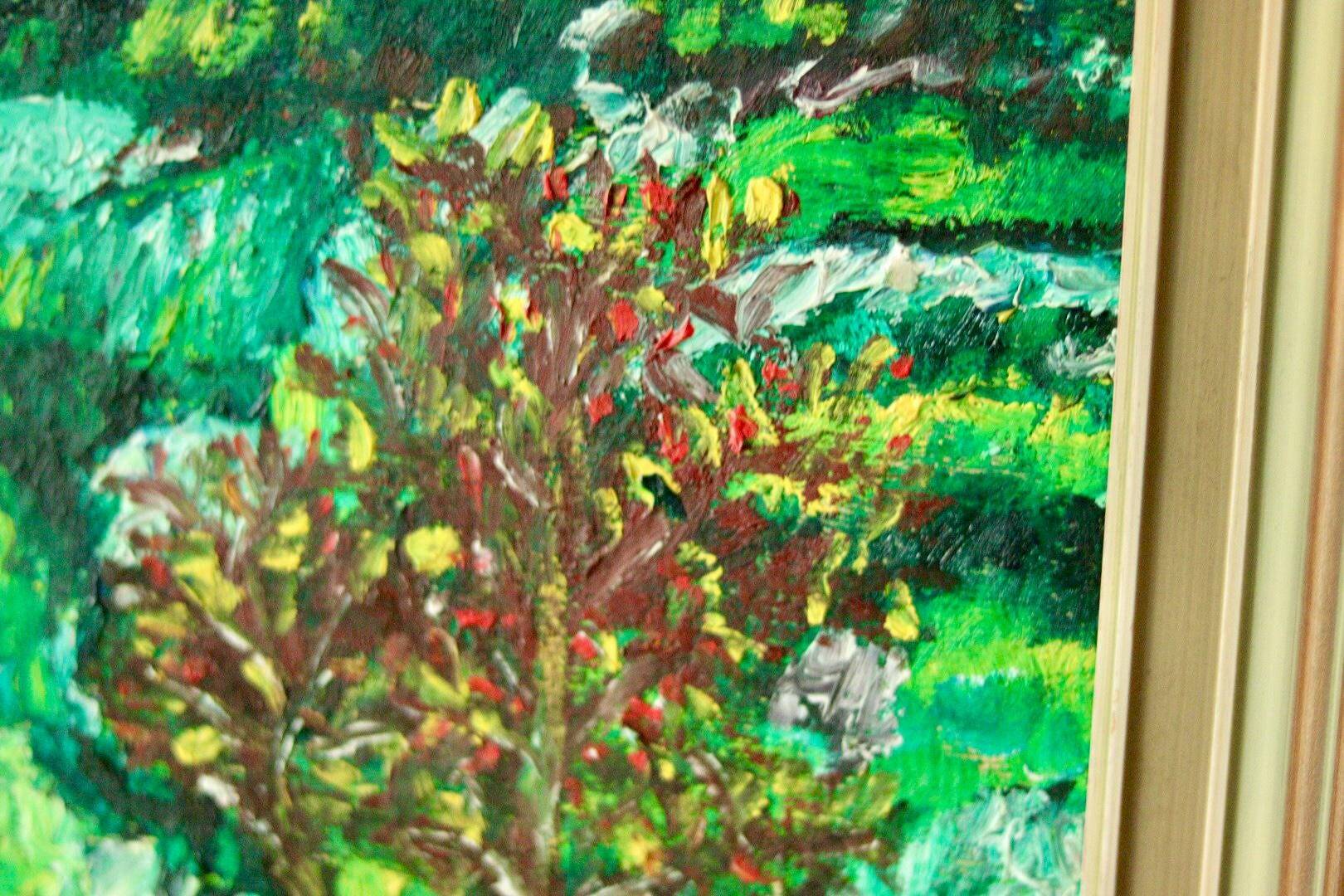 Original mid-century oil on canvas – "Landscape Pattern"