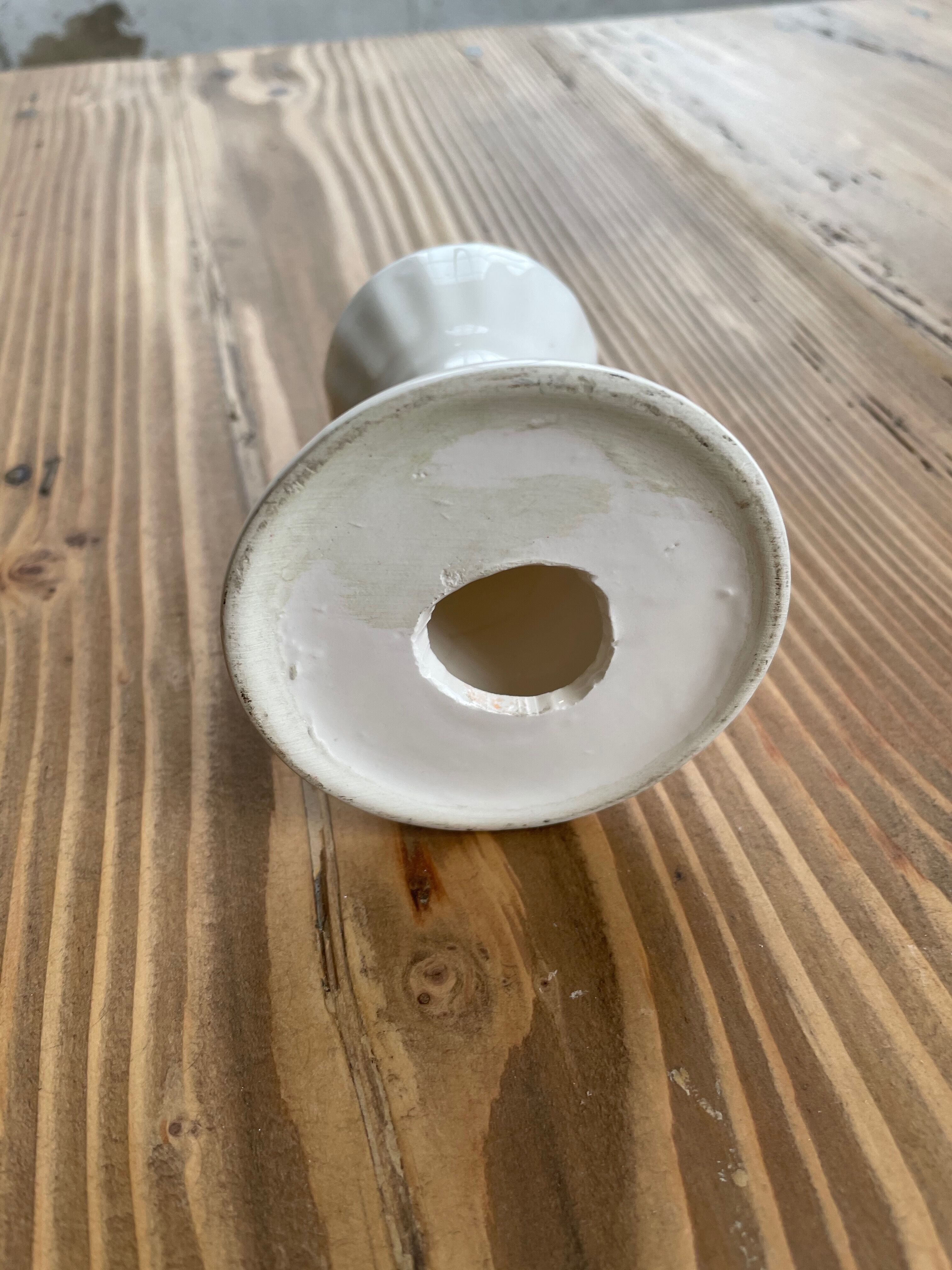 Vintage white ceramic candlestick