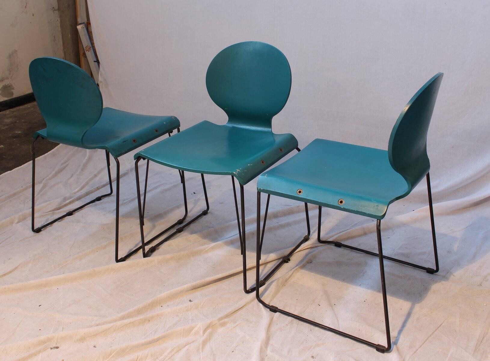 Dining Chairs, Italy, 1970s, Set of 3