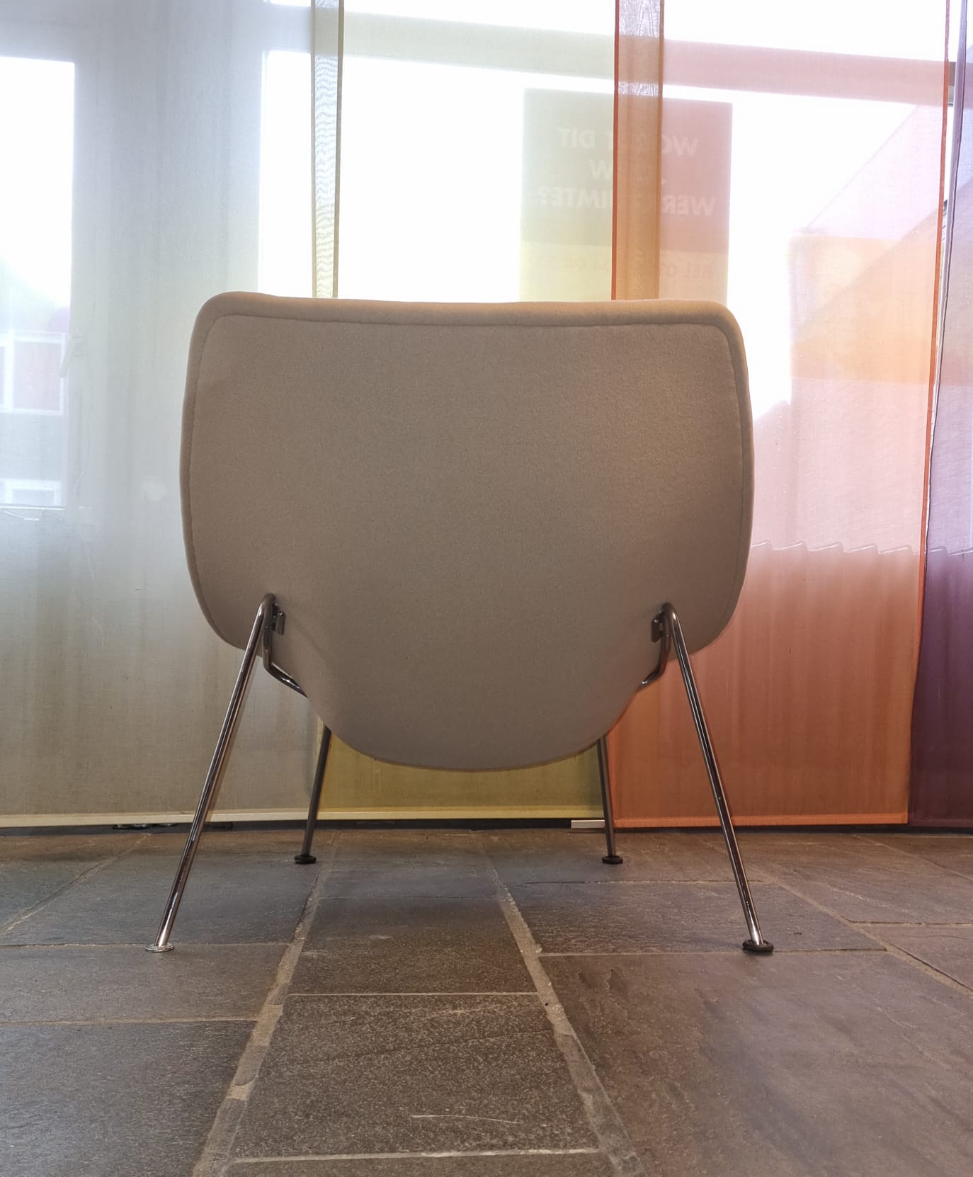 Pierre Paulin Oyster armchair reupholstered