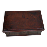Antique brown pine chest, original paint visible, Czech Republic 1890-1919