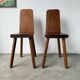 Paire de chaises brutaliste en chêne 1950