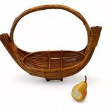 Large rattan/wicker fruit bowl, 1950 design