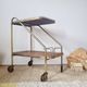 Vintage 1950s dessert bar - Gold metal and wood formica trays