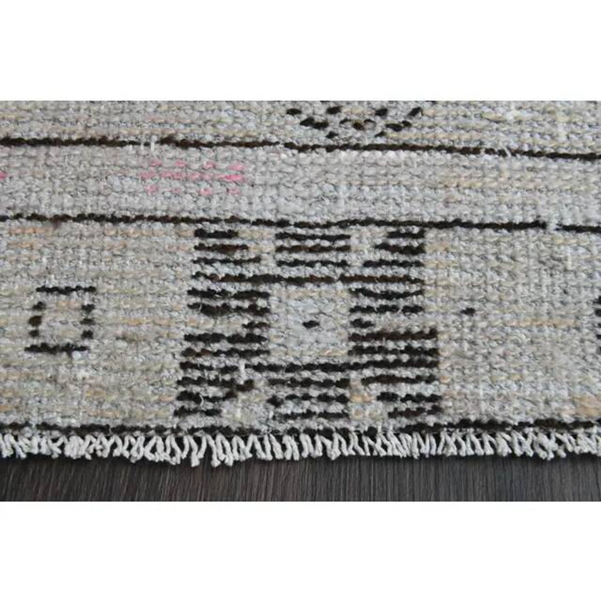 1970s Turkish Oushak Handmade Wool Cotton Beige Runner 77x245