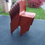 Set of 6 selene Vico magistretti chairs