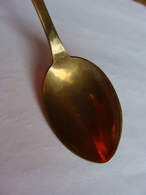 Vintage brass teaspoons