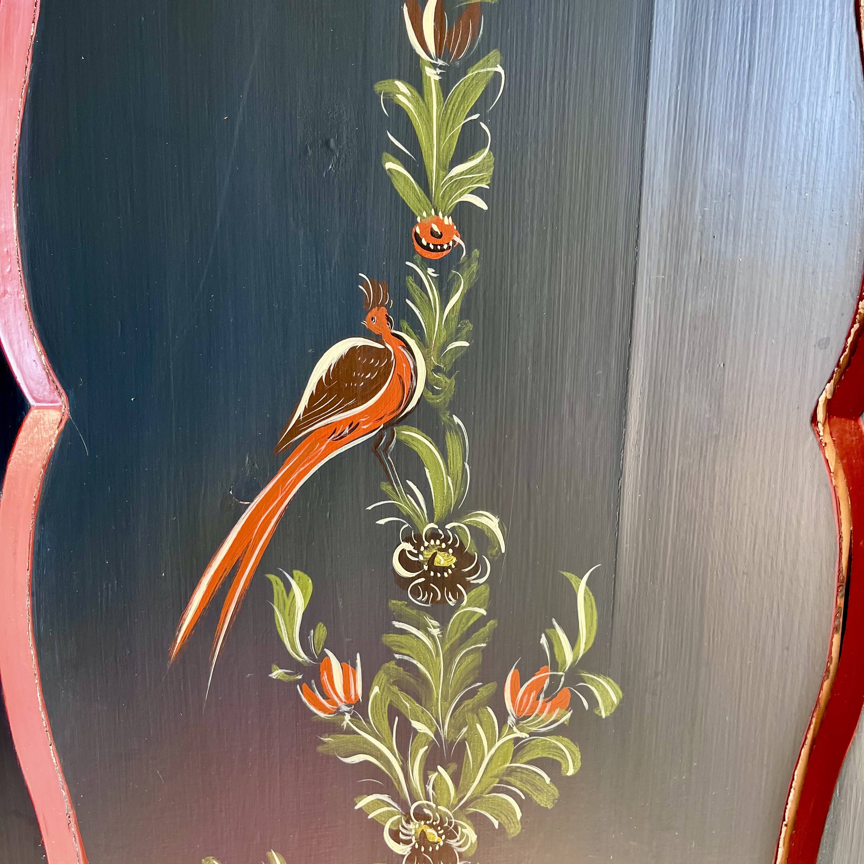 Biedermeier wardrobe hand-painted with Dutch folklore Hindelooper.