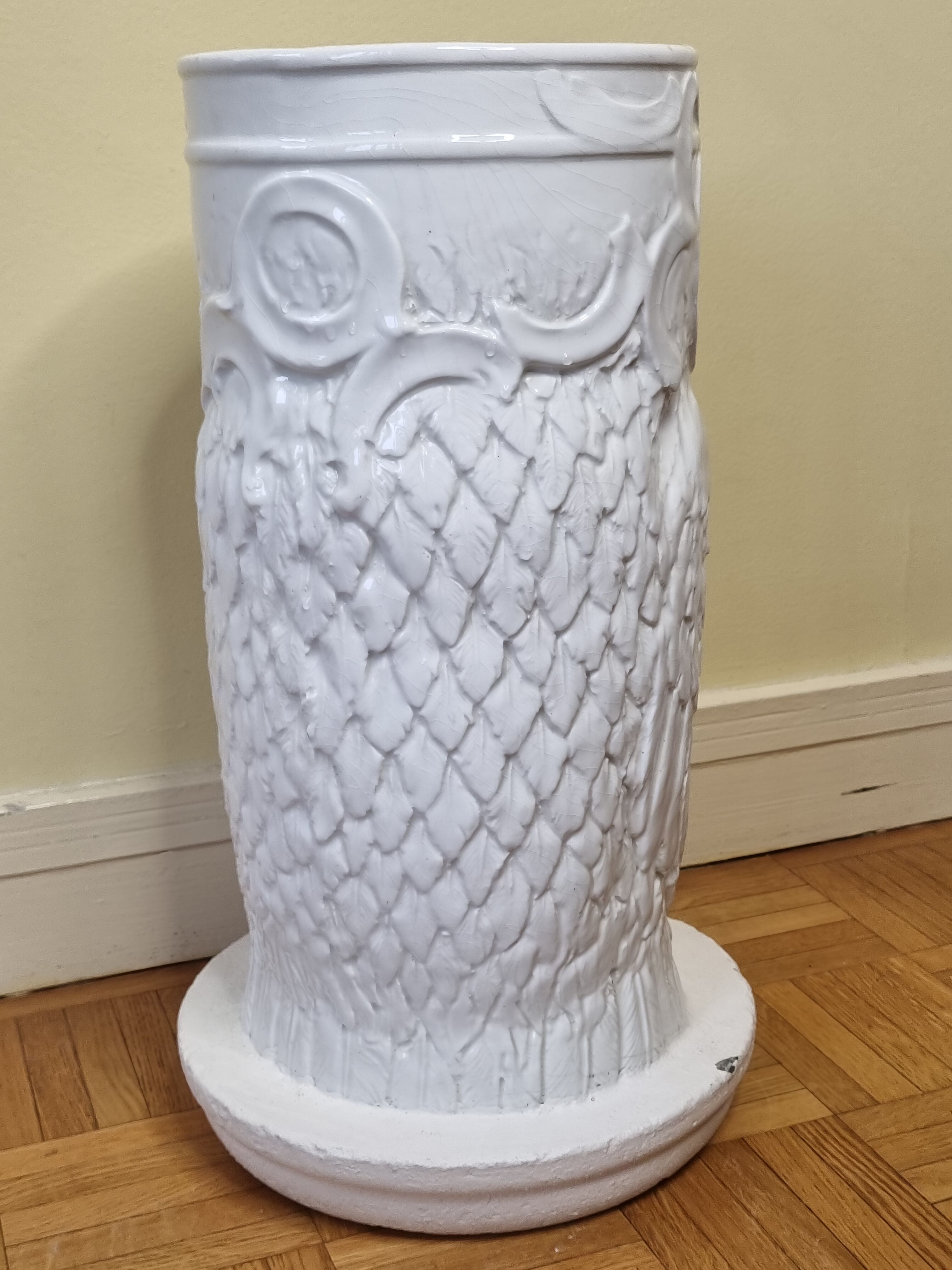 Umbrella door "Owl" in glazed ceramic, Art Deco