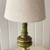 Vintage lamp in turned wood chic gold