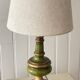 Lampe vintage en bois tourné chic dorée