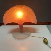 Lampe de table en verre de Murano rose des années 1980