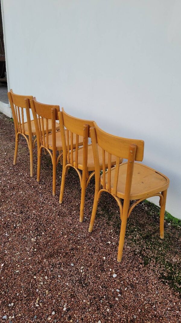 Série de 4 chaises de bistrot restaurant vintage -1950s