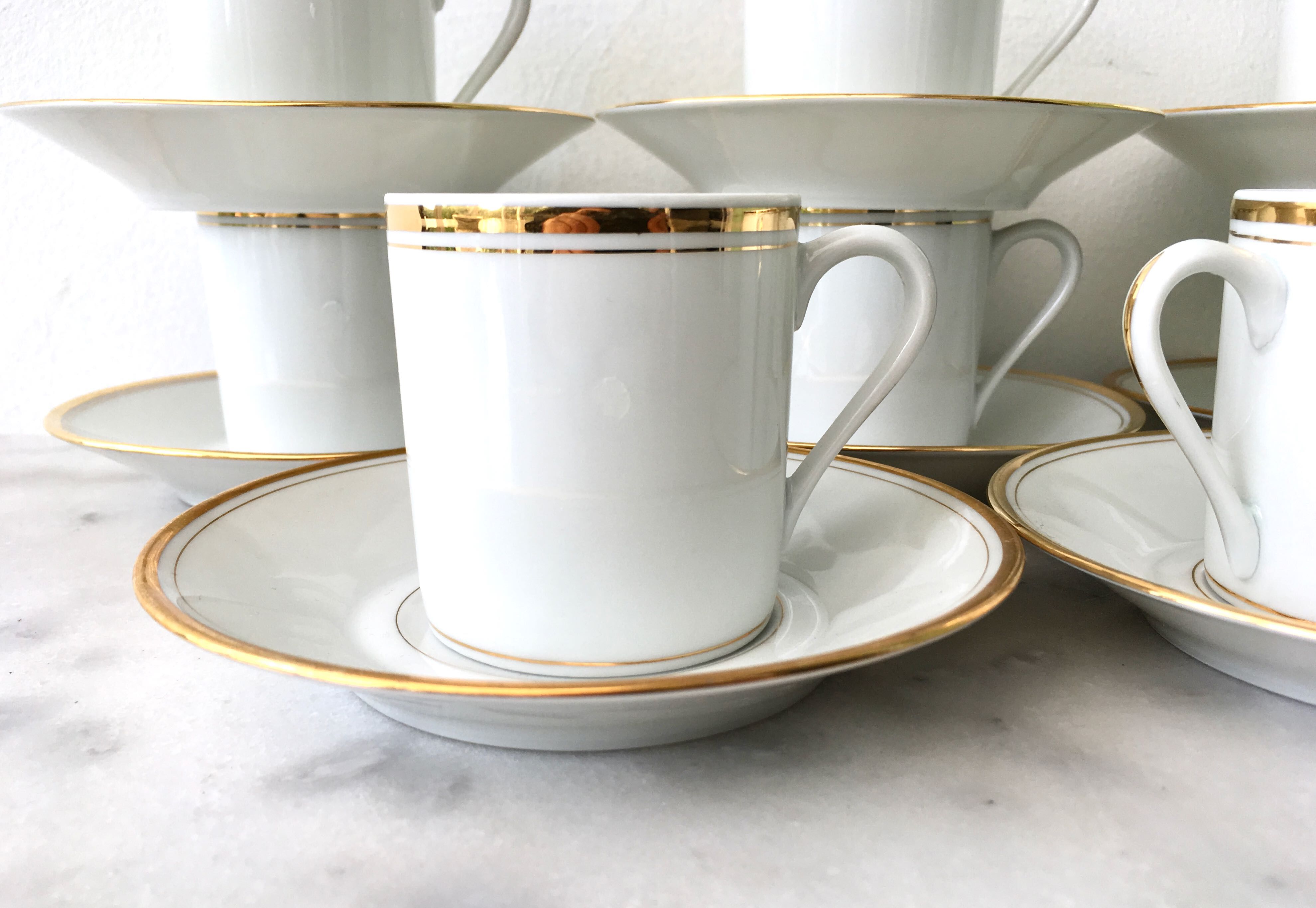 Set de 8 tasses à café en porcelaine de Sologne