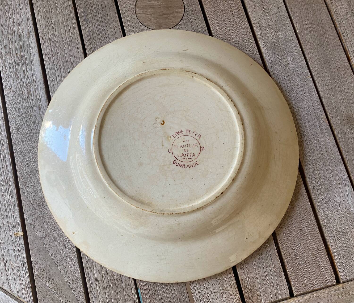 Caiffa planter's half-deep iron earthenware plate