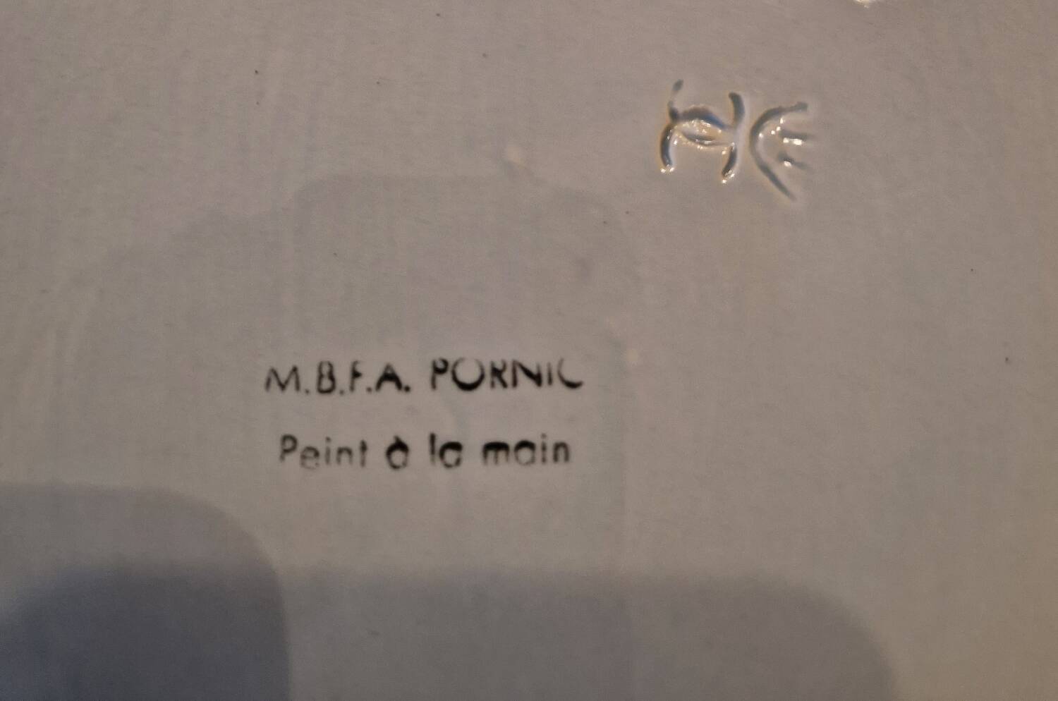 Oyster display dish, Pornic earthenware