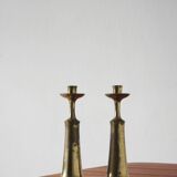 Large Danish Brass Candlesticks by Jens Harald Quistgaard for Ihq, 1960s, Set of 2