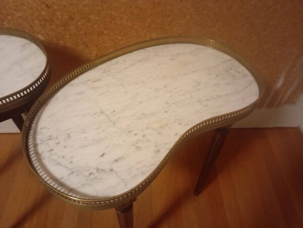 Tables basses bouillotte rognon de style Louis XVI
