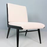 2x 'boomerang' h. mitzlaff, e. schmidt for soloform, bouclé lounge chairs, 1953