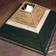 Abat-jour carré en fil de jute bistre beige et vert