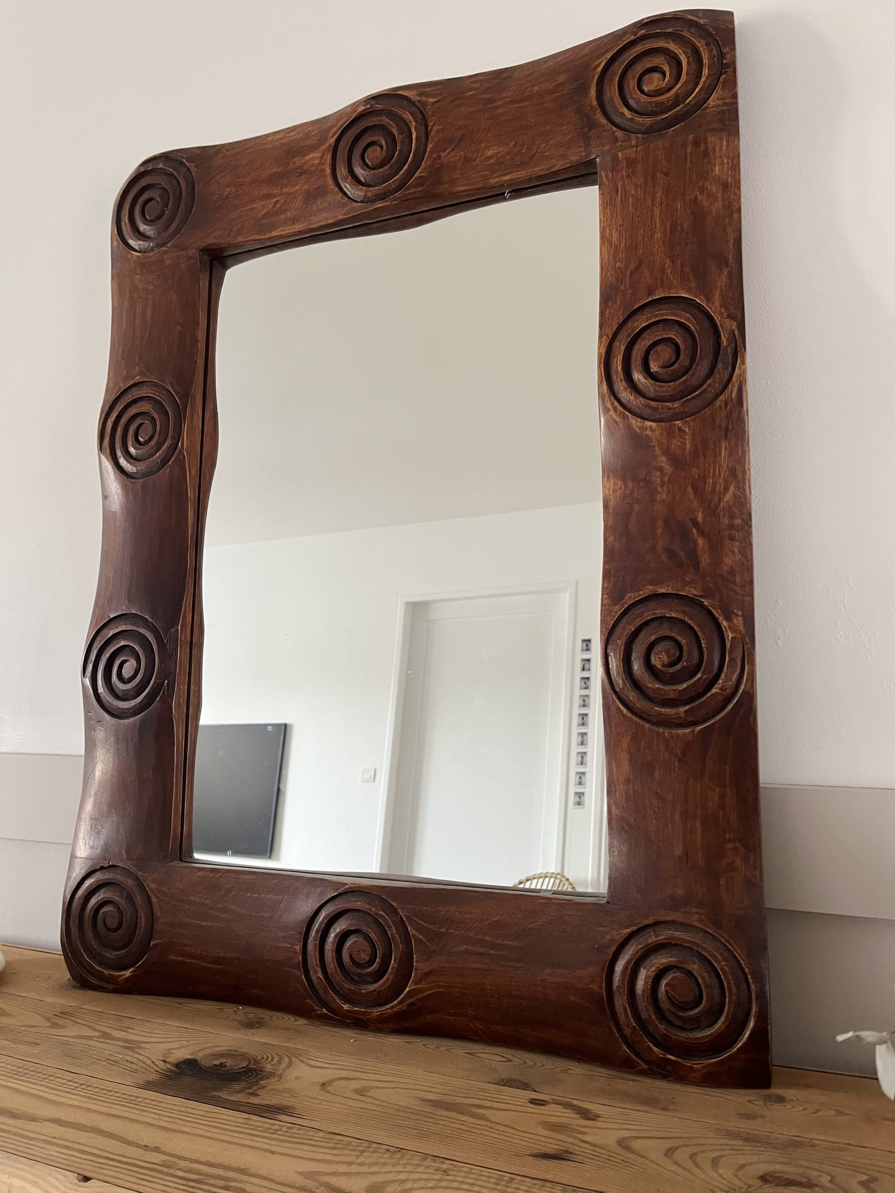 Miroir ethnique en bois