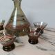 Art Deco liqueur service in smoked glass