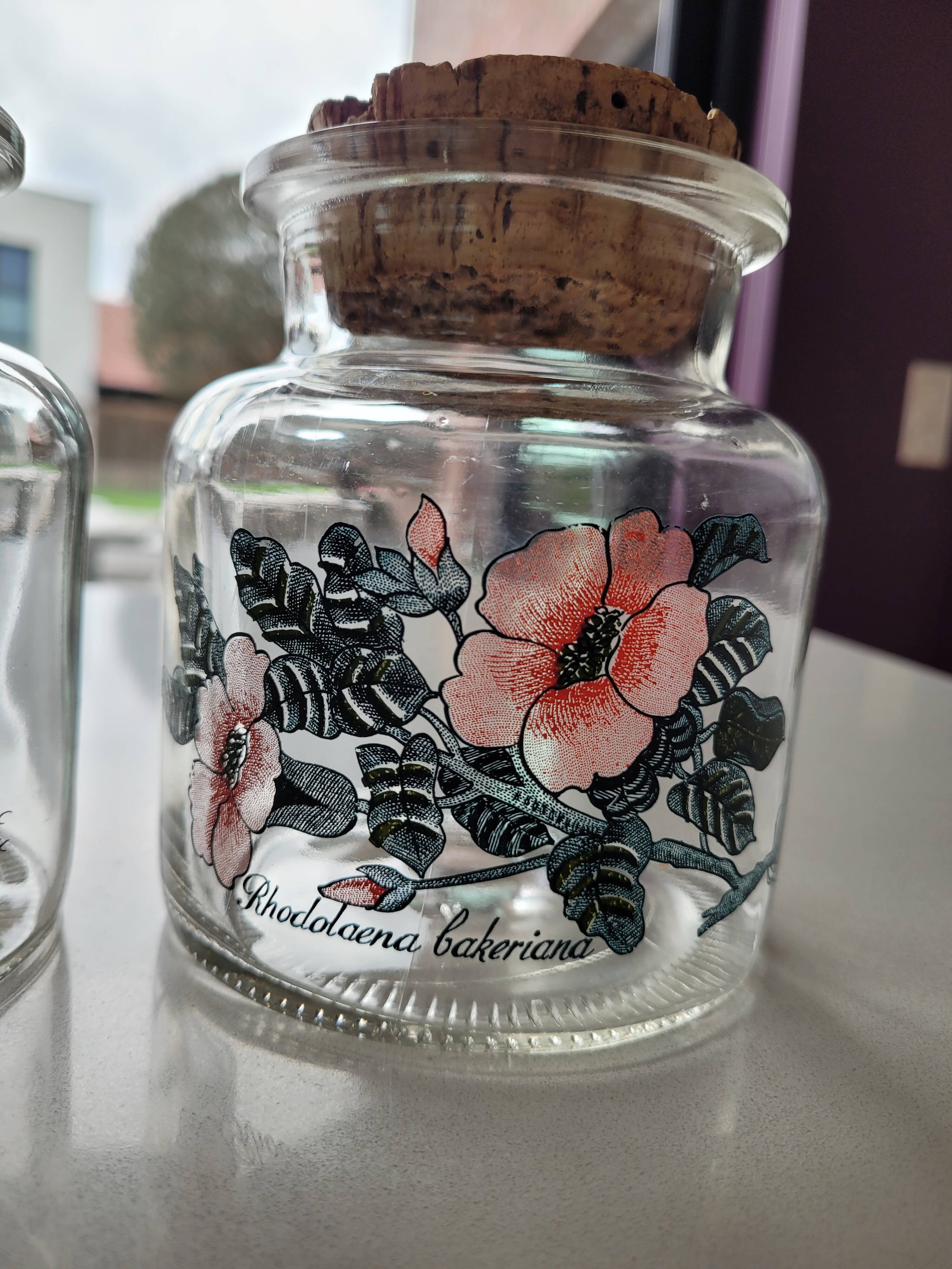 3 glass jars cork stopper