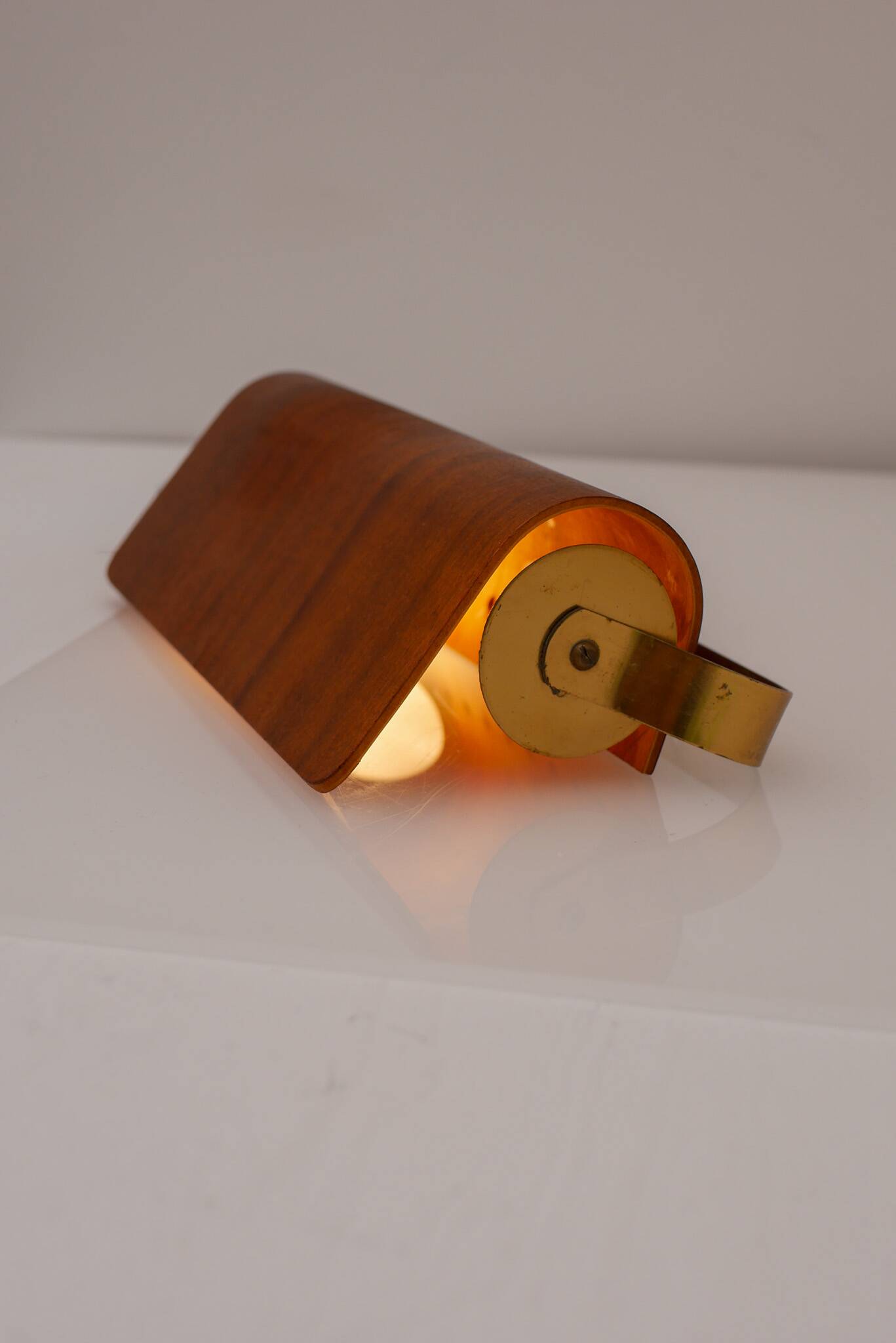 Vintage teak sconce. Mid-century modern classic Scandinavian wall lamp