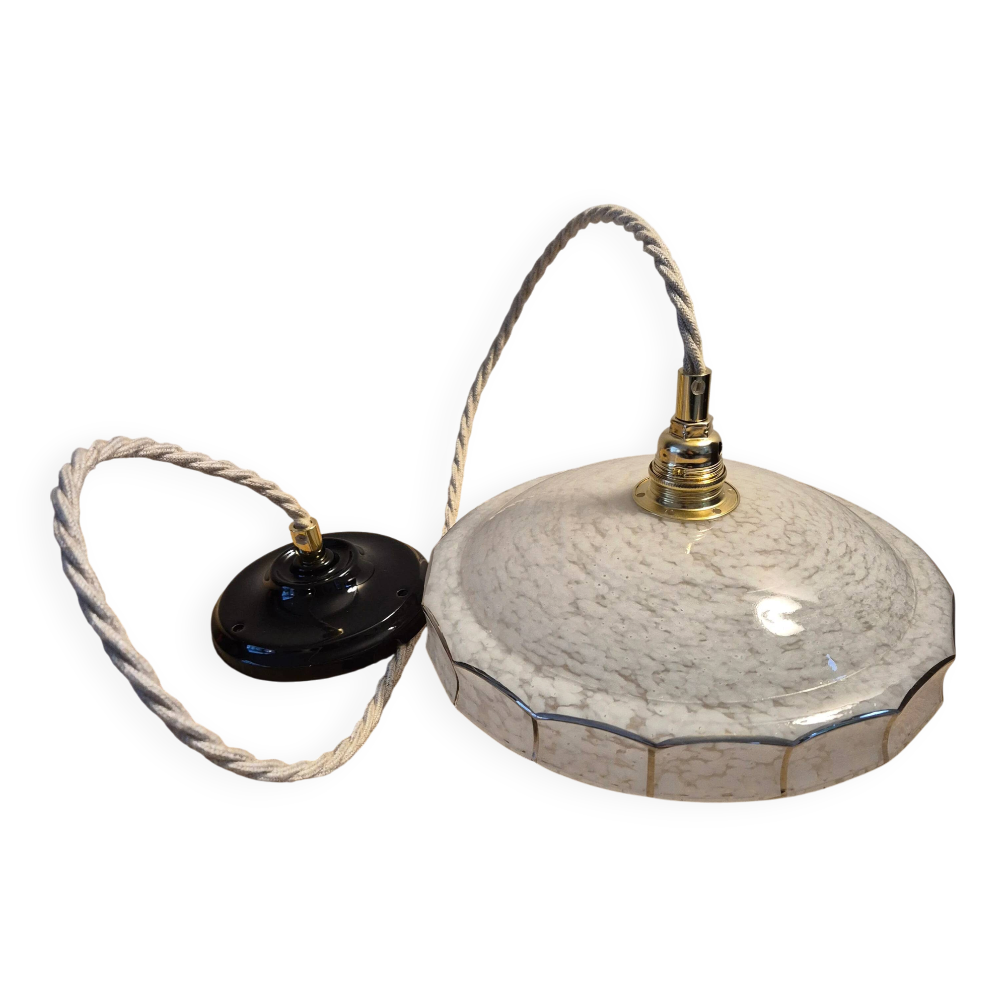 Suspension globe en verre des années 50