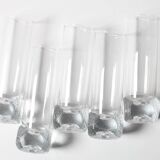 Set of 5 Mid-century Clear Crystal Tumblers / Italy / 1980s