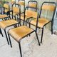 Rare suite de 8 chaises d’école stella