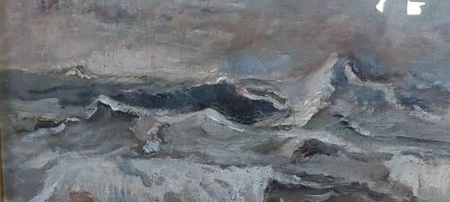 Giuseppe MANFREDI (1934 - 1987) Marina Painting Oil on Canvas 70 X 50