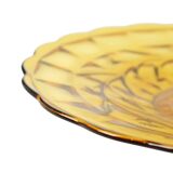 Art Deco Fruit Bowl Amber Pressed Glass Fait en Belgique